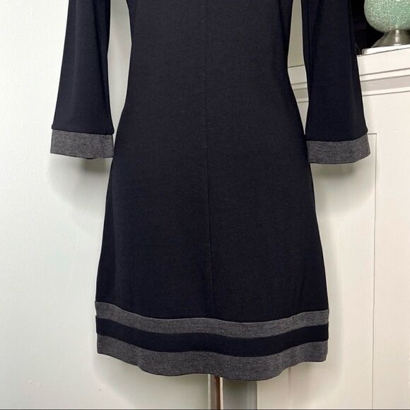 Boden Black & Gray Contrast Trim Sheath Dress with Pockets 6 Small - Picture 8 of 10